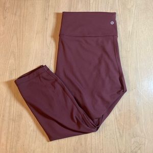 Sold Lululemon Wunder Under High Rise Crop 23 Red Merlot Leggings Full On Luon